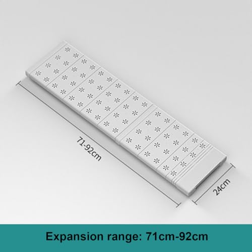 Expandable Closet Shelves Organizers, Heavy Duty Adjustable Wardrobe Tension Shelf Rod DIY Cabinet Holders Storage Rack Divider Separator for Kitchen Bathroom Bedroom Garage - color: Width 24cm, size: Length 71-92cm