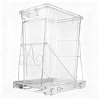 Pull Out Trash Can Under Cabinet: 7–11 Gallons Under Sink Trash Can for Kitchen Requires Min. Cabinet Opening 12"W X 17.5"D X 17.5"H - Cabinet Trash Can Pull Out Kit (Trash Can Not Included)