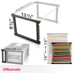 Officemate Plastic Hanging File Folder Frame, 18 Inch, Letter and Legal Size. 1 Set (91961), Black and Gray - size: 18 Inch