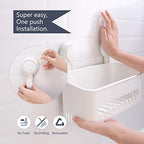 TAILI Shower Caddy Storage Basket 4 Suction Hooks, Suction Cup Shower Holder for Shampoo, Conditioner, Drill-Free Removable, Kitchen Bathroom Bedroom Organizer Set - style: 4×White