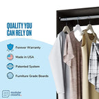 Modular Closets Vista Collection Double Hanging Wood Closet Organizer Unit (Grey, 21" Wide) - color: Grey, size: 21" Wide