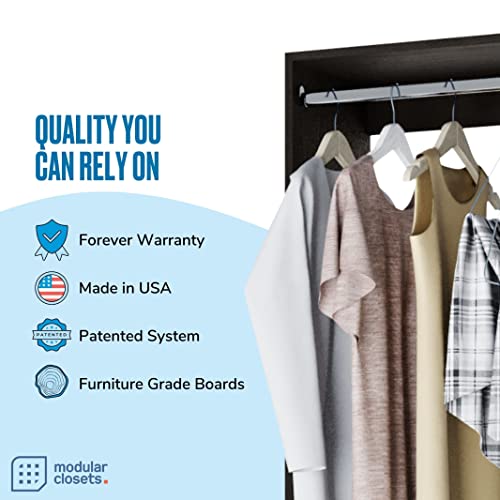 Double Hanging Closet Unit - Modular Corner Closet System - Grey, 27 inches Wide - Includes Shelves - color: Grey, size: 27" Wide