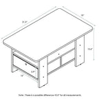 Furinno Andrey Coffee Table with Bin Drawer, Dark Walnut - color: Dark Walnut, style: 2 Bin