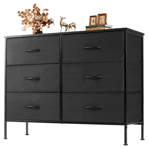 OLIXIS 6 Drawers Storage Organizers Units, Closet Organizers and Storage for Clothes, Fabric Storage Drawer TV Stand for Living Room, Chest of Dresser in 31.5" D x 11.8" W x 31.5" H, Black - color: Black, size: 31.5"D x 11.8"W x 31.5"H (6 Drawers)