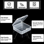 SATINIOR 100 Pcs Clear Plastic Beads Storage Containers Box Small Clear Boxes with Hinged Lid Plastic Case Mini Square Arts Crafts Storage Organizers for Small Items(2.9 x 2.9 x 1 Inch) - size: 2.9 X 2.9 X 1 Inch