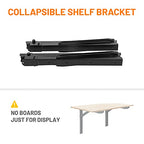 Wallmaster 24inch Folding Shelf Brackets Garage Heavy Duty Steel Max Load 500lb Floating Wall Mounted Collapsible Shelf Bracket Space Saving (Pack of 2, No Board) - style: 2 Pack