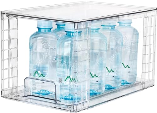 1Pack Large Stackable Kitchen Storage Drawers, Clear Foods Organizer Bins with Handles, Easily Assemble for Bathroom, Kitchen, Pantry, Cabinet, Closet(XL-Down Handle) - color: Down Handle, size: 1 Pack