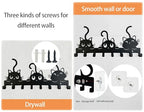 YXE Key Holder Wall Mount, Metal 8 Hooks, Keys Organizer Rack for Doorway ，Decoration and Functional Items for Home ，Housewarming Gifts (Cats Theme)
