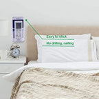 4 PCS Remote Control Holder, Wall Mount Self-Adhesive Transparent Media Organizer Universal No Drilling Storage Box Clear Remote Holder for Bedroom, Table, Nightstand