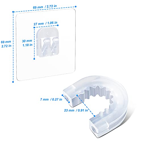 YeeBeny Bathroom Shower Caddy Connector with 2pcs Adhesive Sticker, Simple Household Items, Hook Mount for Shower Caddy Basket Bathroom Shelf Compatible with Zenna Home, GeekDigg, Decobros