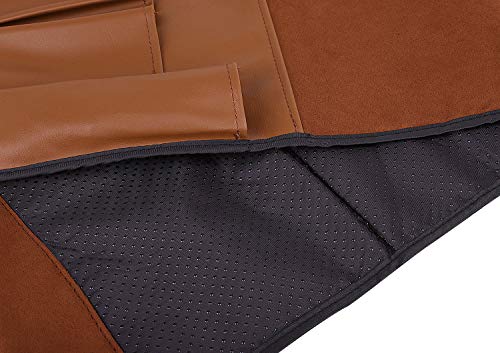 Luxury Leather Sofa Armrest Organizer, Non-slip Couch Sofa Chair Caddy with 5 Pockets for Phone, Book, Magazines, Tablet, Remote Control Holder Recliner Couch Tidy Hanging Storage Bag Arm Chair Tray - color: Brown, Luxury Leather