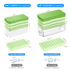 PHINOX Ice Cube Tray with Lid and Bin, 3 Pack Plastic Ice Cube Tray Molds, 84 pcs Ice Trays for freezer, Chilling Drinks, Whiskey & Cocktails, with Ice Container and Ice Scoop, BPA-Free - color: Green, size: 0.8"-3tier