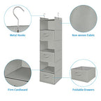 MAX Houser 6 Tier Shelf Hanging Closet Organizer, Closet Hanging Shelf with 2 Sturdy Hooks for Storage, Foldable (Light Grey-D3) - color: Light Grey-d3