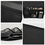 Surblue Bedside Caddy 4 Pockets Bedside Storage Organizer for TV Remote Control Phone Glasses Magazine (Black) - color: Black