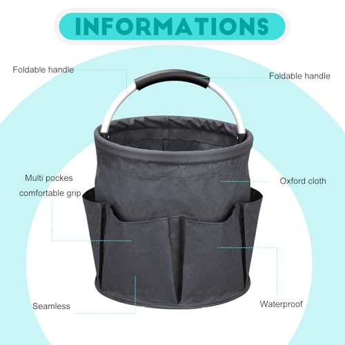 Cleaning Caddy for Cleaning Supplies,17L Cleaning Supply Caddy with Handle Foldable Cleaning Supplies Organizer Bucket Cleaning Products Organizers for Home, Garden (Gray) - color: Gray