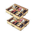 2PCS Ladies/Kids Storage Household Shoe Bag 12 Cells Underbed Foldable Closet Organizer Beige