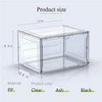 XL Shoe Storage Box,8 Pack Drop Side Shoe Boxes Clear Plastic Stackable,Sneaker Display Case with Magnetic Door Fit up to US 13（13.4”x 10.6”x 8.3”(8 Pack Clear) - color: XL 8 CLEAR