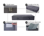 Pack of 2, 100cm Extra-Long Underbed Storage Boxes with Zip Lid – for Blankets, Clothes, Shoes | Washable, Foldable & Sturdy Honeycomb PP Board | Fits Queen/King Bed, Dorm, Closet (Black Gray) - color: Black Gray,2pcs