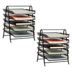 Mind Reader 5-Tier Paper Tray, Desktop Organizer, File Storage, Office, Metal Mesh, 11.75"L x 14"W x 15"H, Set of 2, Black - style: 5-Tier