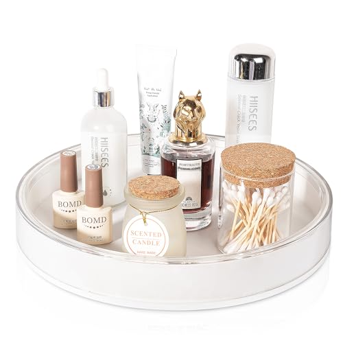 Anyoifax 360 Rotating Makeup Organizer Perfume Tray Skincare Holder Spinning Cosmetic Storage Bathroom Countertop Organizer Lazy Susan Turntable for Dresser, Vanity, Kitchen, Large White - color: White, size: 11"