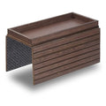 DETOR Couch Arm Tray with Spacious 12.4" x 5.4" Storage Box, Walnut Bamboo Finish, Enhanced Non-Slip Felt Bottom, Sturdy Bamboo Slats, Fits Armrests 6" and Wider - color: Walnut