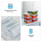 KOMUEE 10 Pack Glass Food Storage Containers, Meal Prep Containers with Lids, Airtight Glass Lunch Boxes, Freezer, Oven, and Microwave Safe - color: Gray