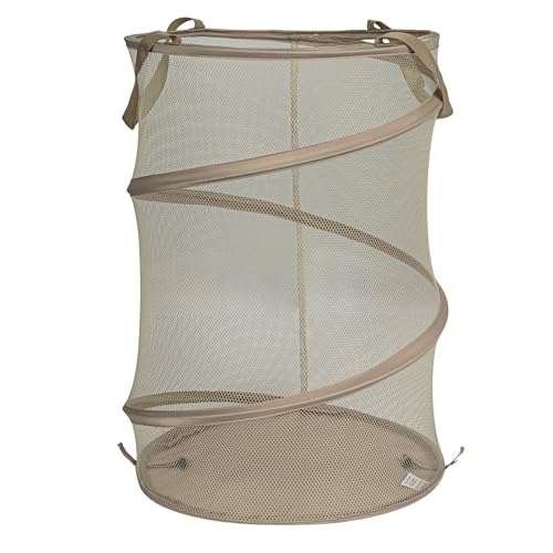 Household Essentials Pop-Up Mesh Laundry Hamper, Beige - color: Beige