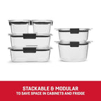 Rubbermaid Brilliance® Round and Rectangular Leak Proof Food Storage Containers, 12 Piece Set - size: 12-Piece