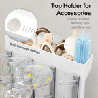 GoMaihe Baby Bottle Drying Rack: Space Saving Vertical Bottle Dryer Holder - Baby Accessories Storage Stand Organize Brushes Pacifiers on Countertop - BPA-Free - Gray - color: Gray
