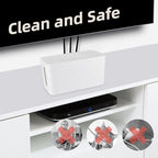 YaeCCC Cable Management Organizer Box Power Strips Hider Power Cords Hider for Desk, TV, Computer, USB Hub,Cords (Set of Three) White
