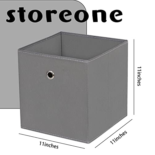 Fabric Cubes Storage Containers ,11 Inch Cloth Storage Cube Foldable Storage Bins Cubes Organizer Baskets with Handles for Shelf,Closet,Nursery,Set of 1,(Grey) - color: Grey, size: 1 pack