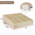 36-Grid Wooden Cell Phone Holder Desktop Organizer Storage Box for Classroom Office (36-Grid) - size: Natural 36-Grid