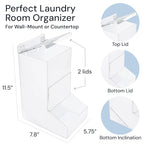 SimplyImagine Acrylic Laundry & Dishwasher Pod Dispenser - Large White Acrylic, 2 Lids - Wall-Mount Or Countertop Gravity Feeder - Laundry Room Organization & Storage for Laundry Pods