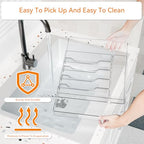 Yieach Large Clear Expandable Silverware Drawer Organizer for Kitchen,BPA FREE Adjustable Utensil Drawer Organizer and Silverware Tray,Plastic Flatware Organizers,Cutlery,Knife,Fork and Spoon Holder - size: L - 12.6 to 21.3