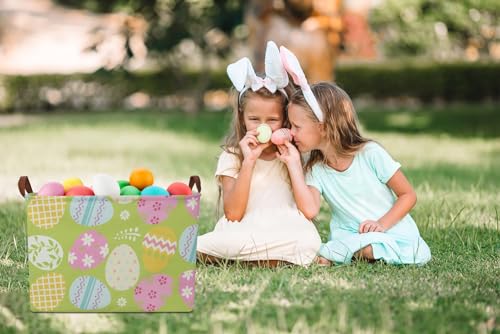 NTAOHAMPER Rectangular Green Easter Basket,Easter Gift Basket Empty,Toys/Books Box,Room Decor(Green Easter Egg) - color: Green Easter Egg