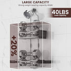 REINHARDT Shower Caddy Hanging, Rustproof Shower Caddy Anti-Swing Shower Organizer Over Showerhead No Drilling Shower Racks with Soap Holder Multi Hooks Bathroom Storage for Shampoo Sponge, Silver - color: Silver