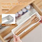 Expandable Drawer Organizer for Deep Kitchen Drawers, Adjustable Sliding Tray for Kitchen Utensils, Cooking Tools and Small Accessories
