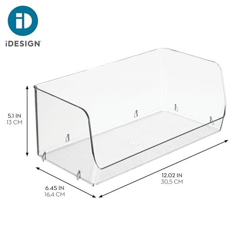 iDesign Stackable Open-Front Storage Bins for Kitchen and Pantry Organization - Set of 3 - Clear - style: Pack of 3