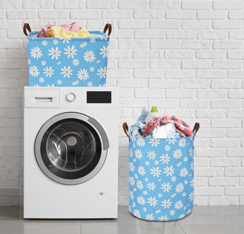 NTAOHAMPER Rectangular Daisy Storage Basket,Collapsible Gift Basket with Handles,Books Box, Room Decor(Daisy) - color: Daisy