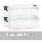 Superio 7.4 Quart Clear Plastic Storage Bin with Lid, Non-Toxic, BPA Free, Odor Free, Organizer Storage Box, Stackable Plastic Tote for Home, Garage, School, and Office - size: 7.4 Qt