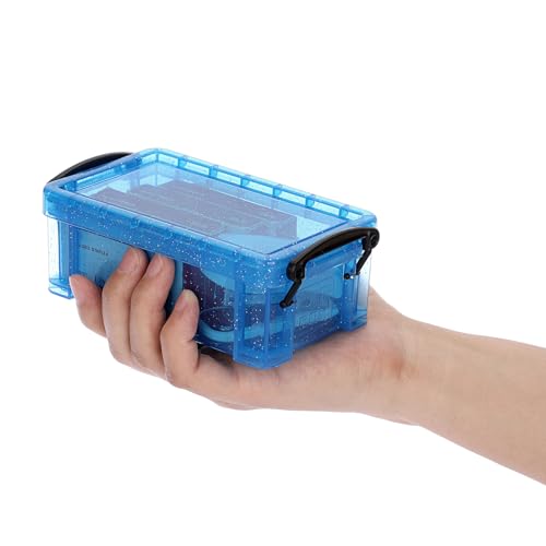 BTSKY 6 Colors Mini Small Plastic Storage Box with Locking Lid Clear Plastic Organizer and Assorted Color Boxes Hold Crafts, Stationery, Jewelry, Sewing and More in Office or Home Supplies - color: Colorful