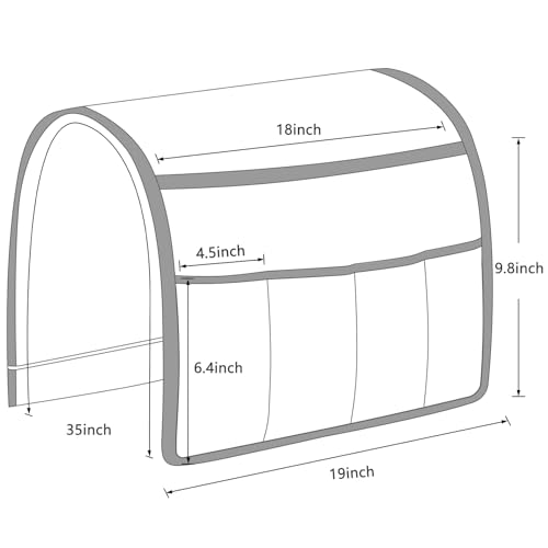 TV Remote Control Holder Couch Caddy, Non-slip Bedside Caddy Organizer with 5 Pockets for Key Glasses Phone Magazine Holders (Gray, 35''x18'') - color: Gray, size: 35''x18''