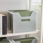 IRIS USA Small Portable Desktop File Box with Open Lid, 6 Pack, Side Handles, Hanging File Folders, Tabs & Inserts, Letter Size, Magazines, Newspapers, Mail, Books, Notebooks, Clear - style: Clear S - 6 Pack