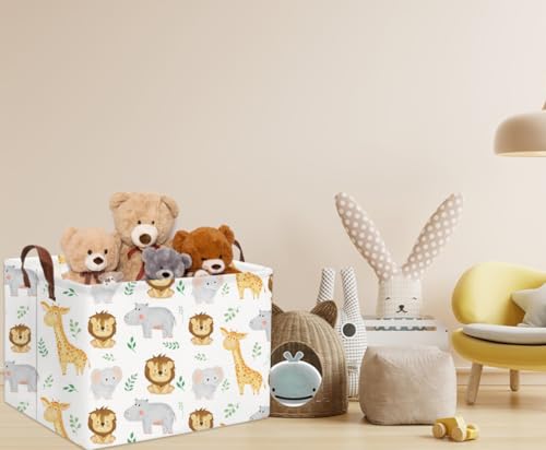 HIYAGON Baby Basket Woodland Toy Storage kids Baby Boy Girls Basket Rectangular Storage Bin Organizer Boxes for Room Decor Books(Baby Hamper) - color: Baby Hamper