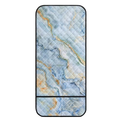 Blue Gold Marble Print Couch Arm Covers with 2 Side Storage Pockets, Anti-Slip Armrest Cover for Sofa, Chair, Loveseat, Recliner Arm Covers - color: Blue Gold Marble