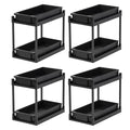 IRIS USA Under Sink Organizer, 4 Pack, Bathroom Organizers and Storage, Pull Out Under Cabinet Kitchen Shelf Pantry Under Counter, Cleaning Supplies, Vertical Spice Rack Slide Out Drawer, Easy Install - size: 4 Pack