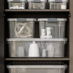 Superio Small Clear Plastic Storage Bin with Lid, 11 Qt, Non-Toxic, BPA Free, Odor Free, Organizer Storage Box, Stackable Plastic Tote for Home, Garage, School, and Office - size: 14.15" x 10" x 6.5"