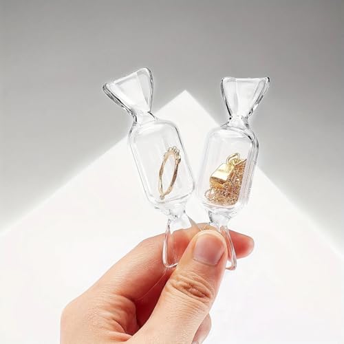 5PCS candy shaped mini transparent jewelry box,earring storage,used for accessories,pill organizers,and travel essentials, 5PCS - size: 5PCS