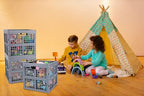 Eslite 3-Pack Collapsible Plastic Storage Crates,Foldable Crates for Storage,16L (Grey) - color: Grey