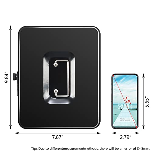 KYODOLED Large Cash Box with Combination Lock Safe Metal Money Box with Money Tray for Security Lock Box 9.84"x 7.87"x 3.54" Black - color: Black, size: Large